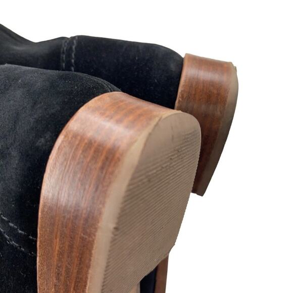 Boden SIZE 40 (US 8.5) Black Suede Pull-On Minimalist 1" Heel Ankle Boots $180 - Picture 8 of 8